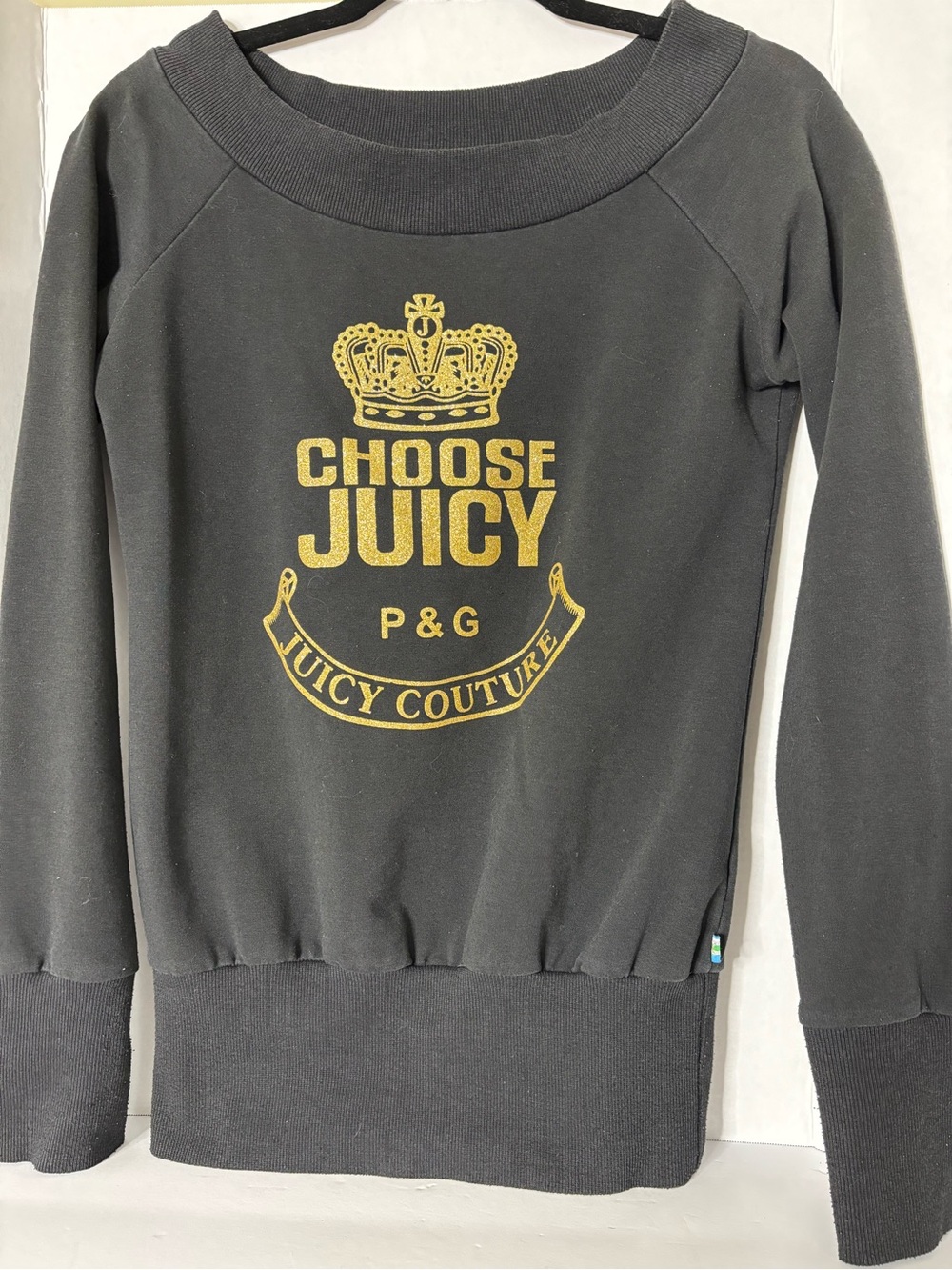 Skatie Black Sweatshirt with Gold 'Choose Juicy' Crest